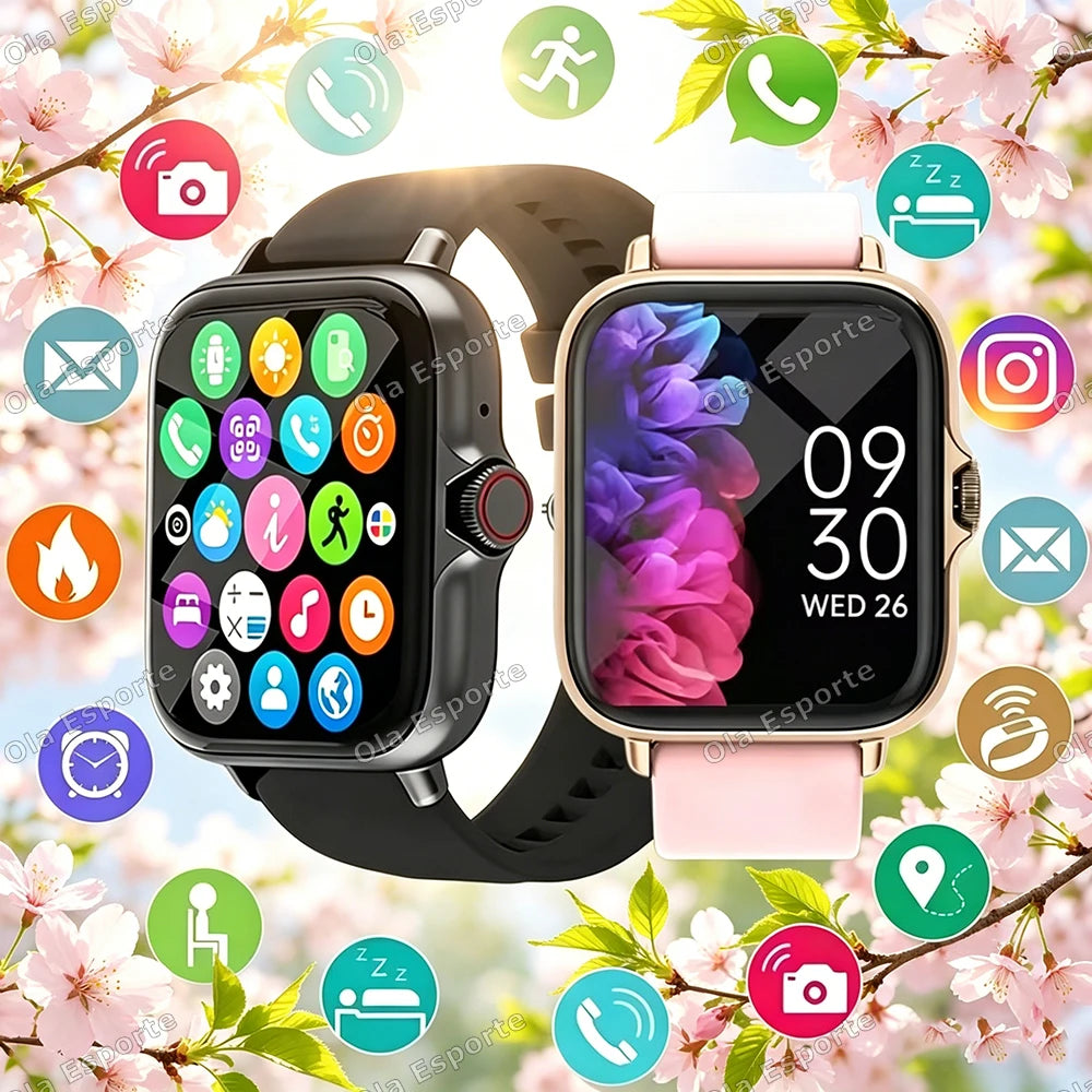 Smart Watch Android IOS Phone 1.83 Inch Color Screen Bluetooth Answer Call Fitness Watches Tracker Smartwatch Women Men New Ht30