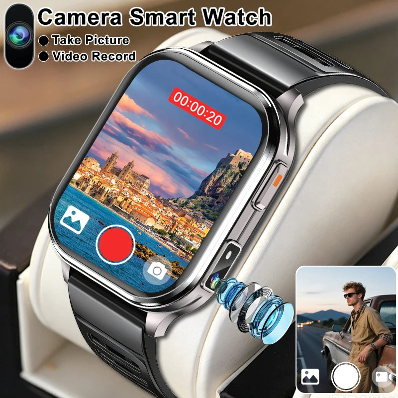 New Camera Smart Watch Photos Record Video Built-in Photo Album Headphone Mode Health Sport IP68 Waterproof Smartwatch Men Women