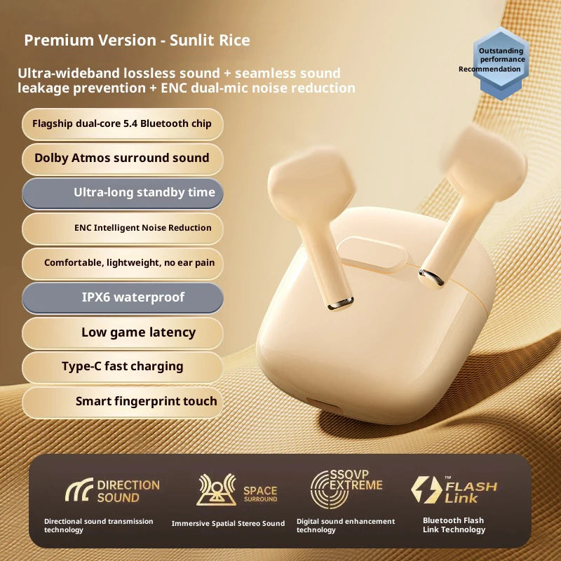 Original wireless Bluetooth earbuds with noise cancellation low latency and long battery life Compatible with iPhone and Xiaomi