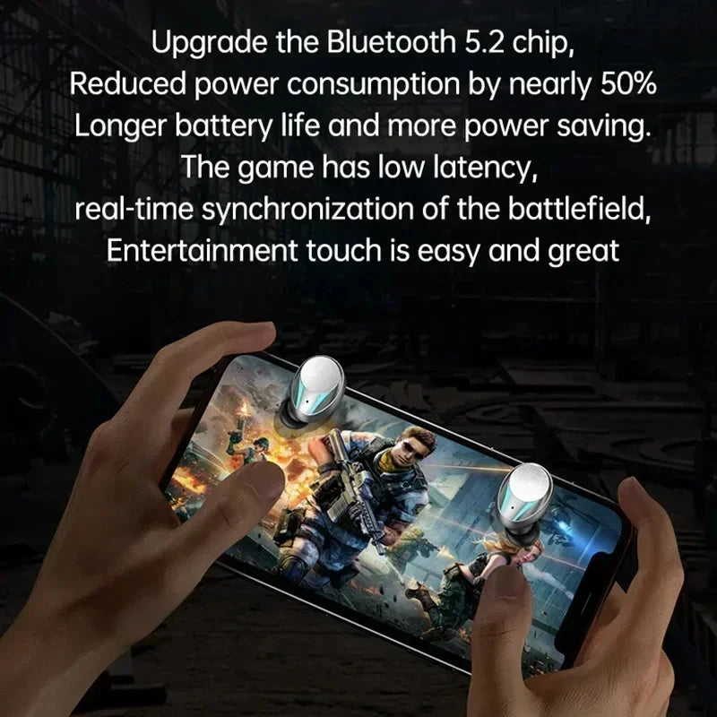 Wireless Bluetooth Earphones LED Display Stereo Sound for Smartphones Headset Handsfree Earbuds with Microphone