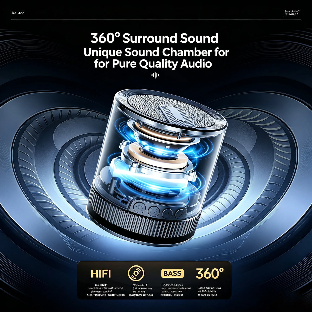 Suction Cup Bluetooth Speakers for Shower Bathroom Exterior Walls/Glass Door 5W Powerful Portable Speaker HiFi Stereo Sound Box