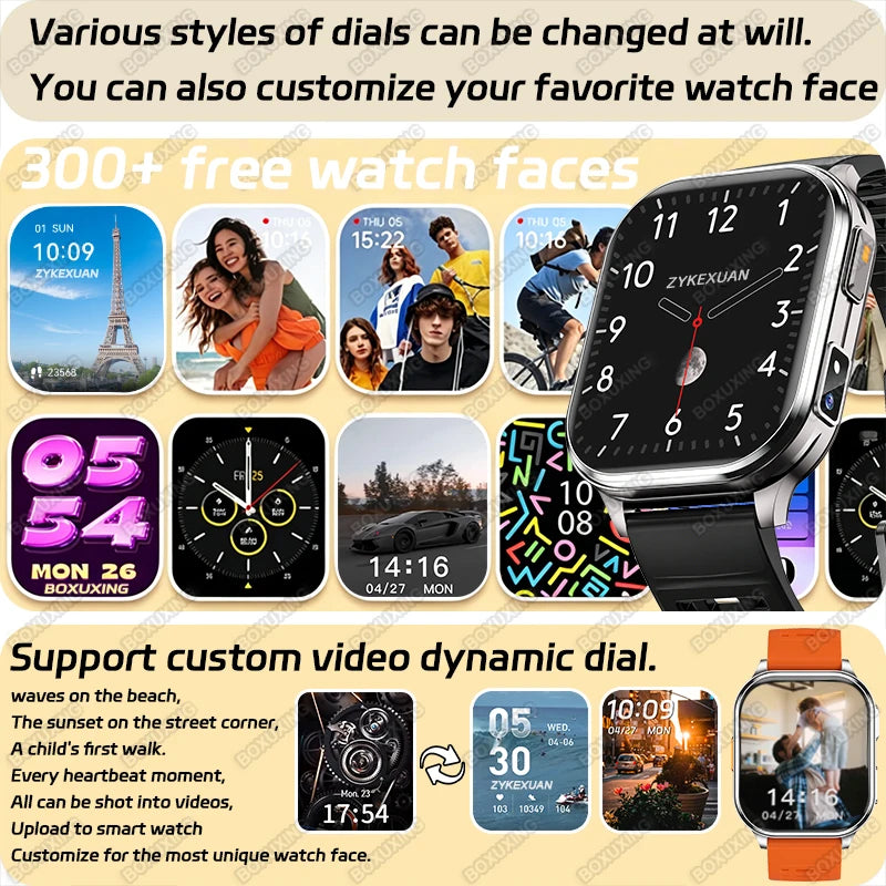 New Camera Smart Watch Photos Record Video Built-in Photo Album Headphone Mode Health Sport IP68 Waterproof Smartwatch Men Women