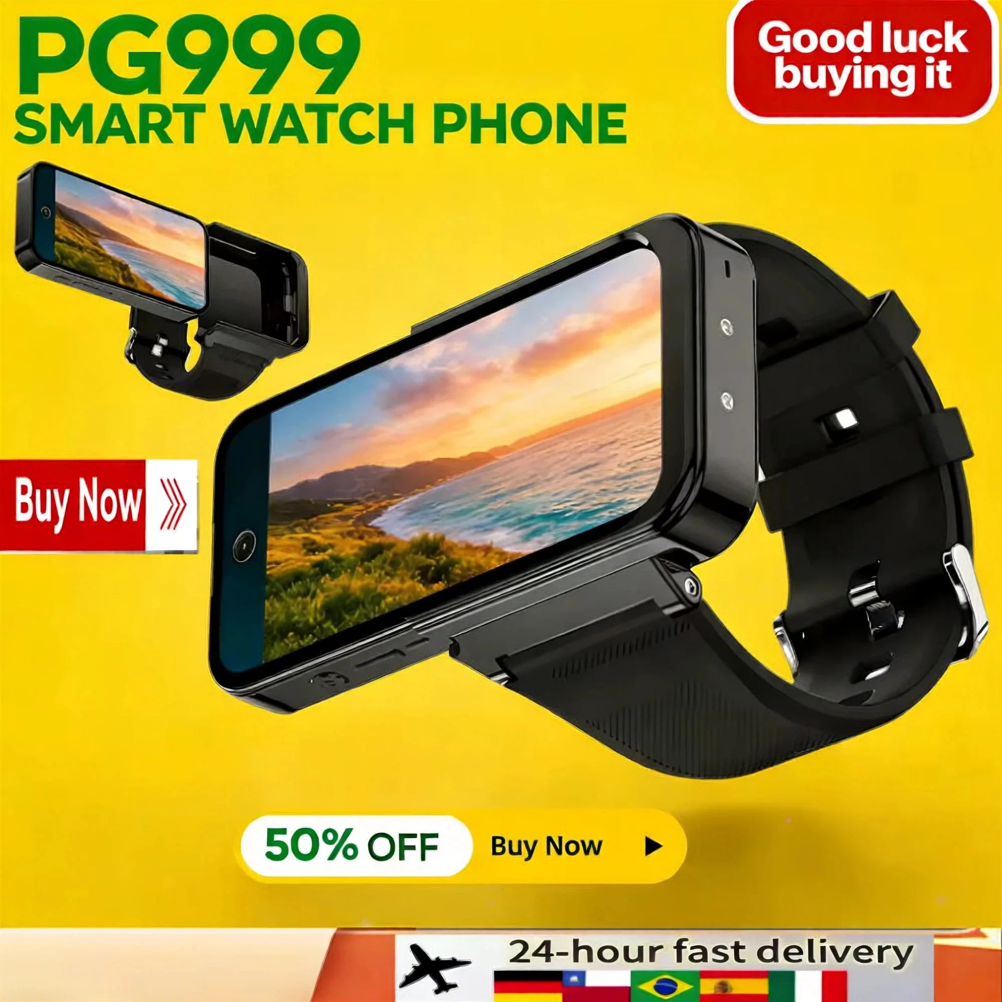 New PG999 Smartwatch Phone Touchscreen Global Connectivity Octa-core Processor GPS Dual SIM Dual Standby Android HD Camera WiFi
