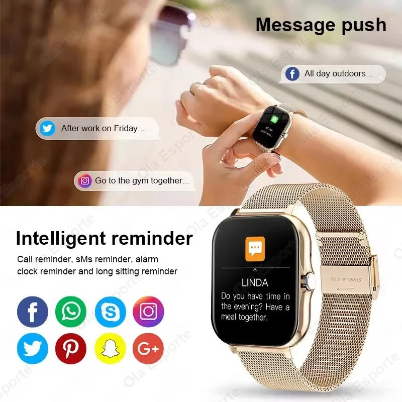 NEW Fashion SmartWatch Android Phone 2.01" Color Screen Full Touch Custom Dial Watch Women Bluetooth Call Smart Watch Men HT30