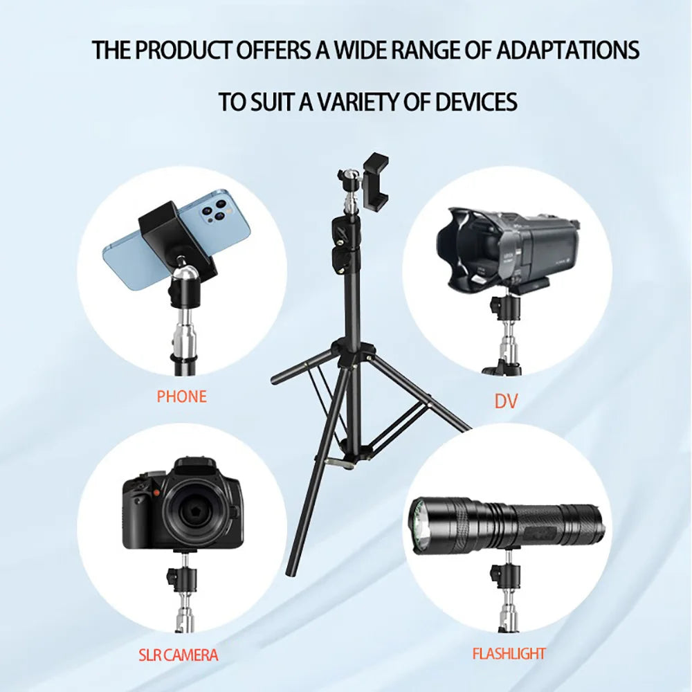 170cm Stretchable Adjustable Height Mobile Phone Tripod Stand Multi-functional Selfie Landing Support for Broadcast Recording