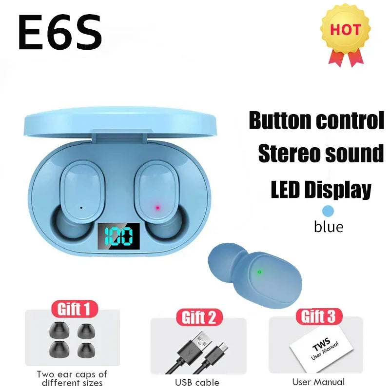 2026 Hot E6S Wireless Bluetooth Headphones  Bluetooth Headphones  Wireless In-Ear Noise-Canceling Headphones with Microphone