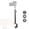 DSLR Camera Clamp Light Stand Adjustable Desk Mount Stand with Ball Head for Phone Camera Webcam Live Streaming Video Recording