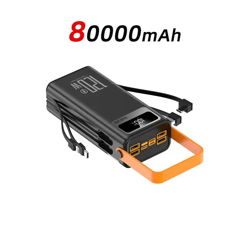 120W 100000mAh Fast Charging Power Bank Large Capacity Outdoor Mobile Power Supply Supports 7 Devices to Charge At The Same Time