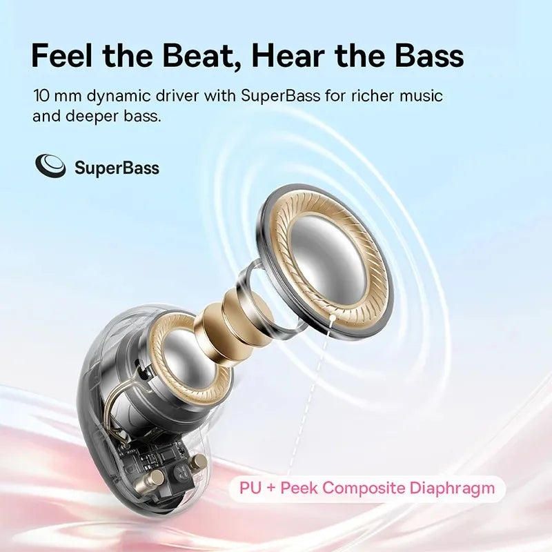 Baseus Bowie WM02s Earphones TWS Wireless Bluetooth 6.0 Headphones 36 Hours Long Battery Life Earbuds IPX5 Low Latency Headsset