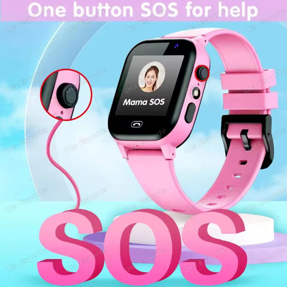 2027 Kids 5G Smart Watch GPS SOS Video Call HD Camera Waterproof SIM Card Support Earphone Child Smartwatch for Boys &Girls HW12