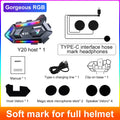Y20 Motorcycle Helmet Bluetooth Headset BT5.3 Handsfree Call Wireless Noise Reduction Waterproof Headphone with RGB Light