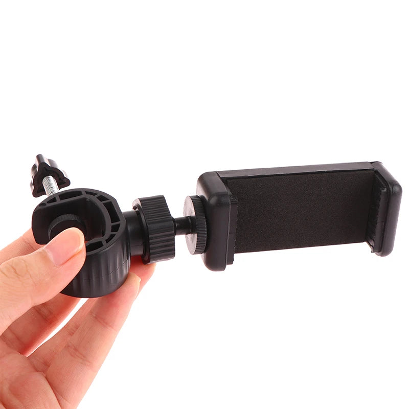 Mobile Phone Stand and Bracket; Universal Clip Support; Mount for both Tripod and Microphone Stand