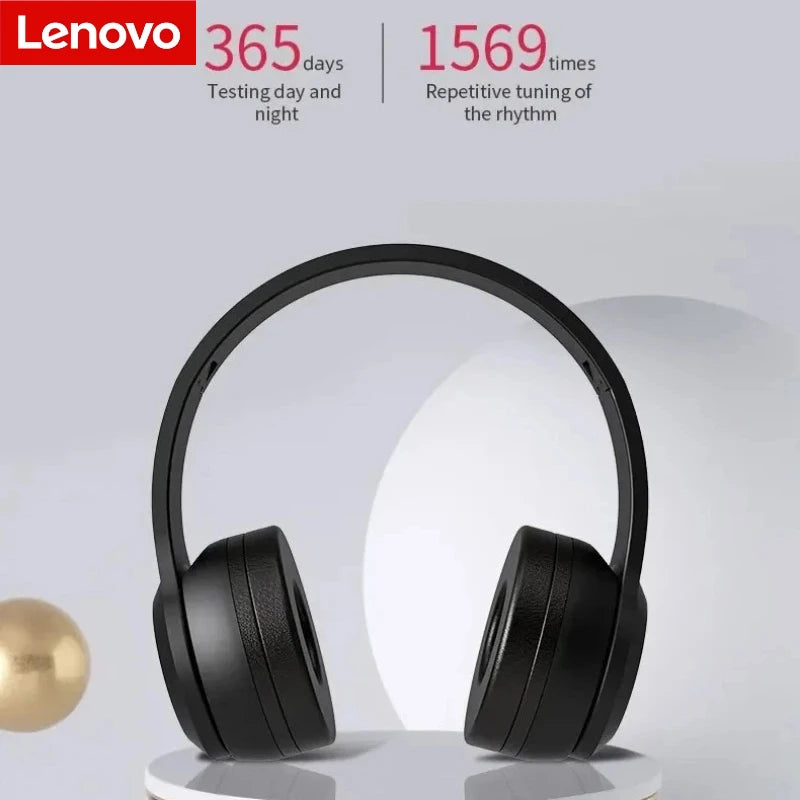 Lenovo Portable Foldable Headmounted Bluetooth 5.0 Multifunctional Wireless Headset For Bluetooth connection Wired Connection