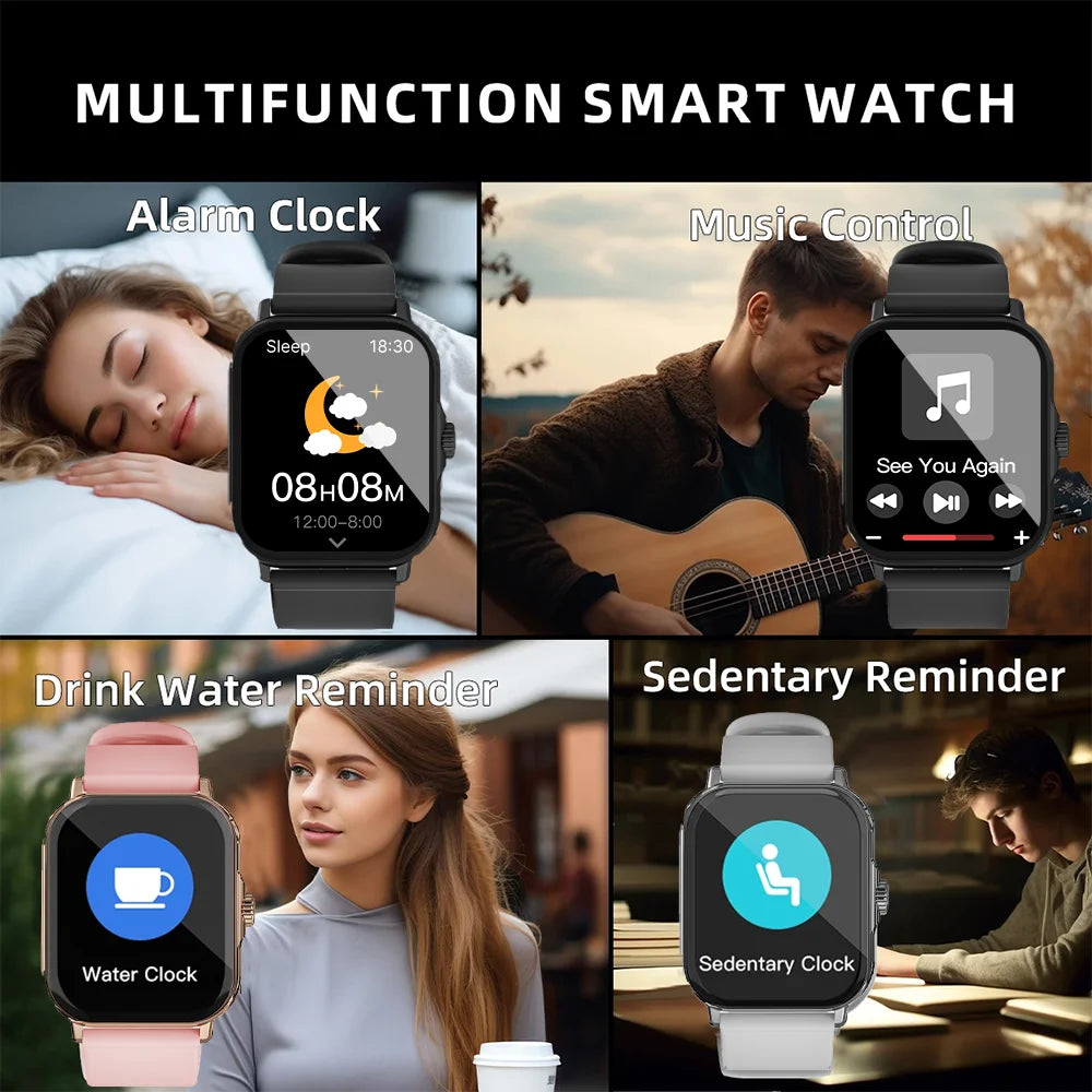 2026 New Fashion Smart Watch 1.85 Inch Display Bluetooth Calling Music Playback Fitness Timer Sports Smartwatch For Men