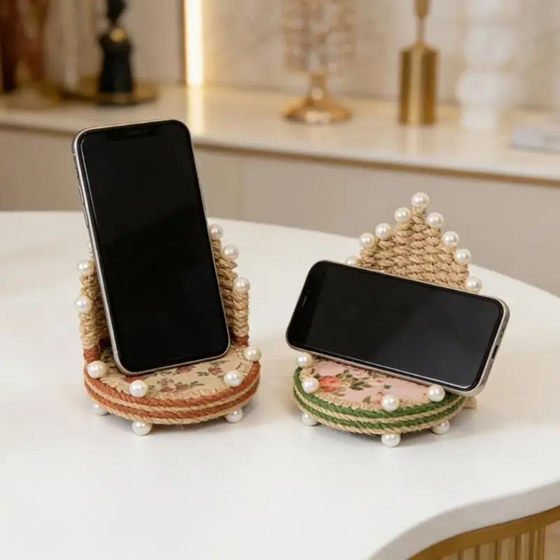 Handcrafted Fiber Phone Stand With Adjustable Positions For Stable Viewing In Car Office Or Travel H8WD