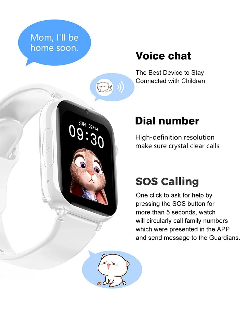 2025 Smart Watch Kids LBS Location SOS Phone Call SIM Card Camera Photo Alarm Clock Children Electronic Watch Gift For Boy Girls