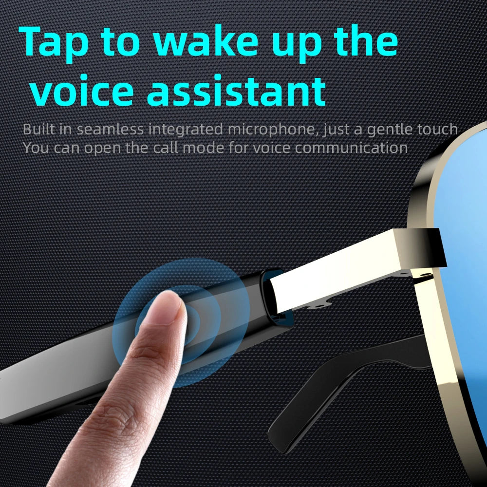 Smart Wireless Bluetooth Glasses Fashion Anti-Blue Light Glasses Multi-functional Music Playback Phone Answering Touch Operation