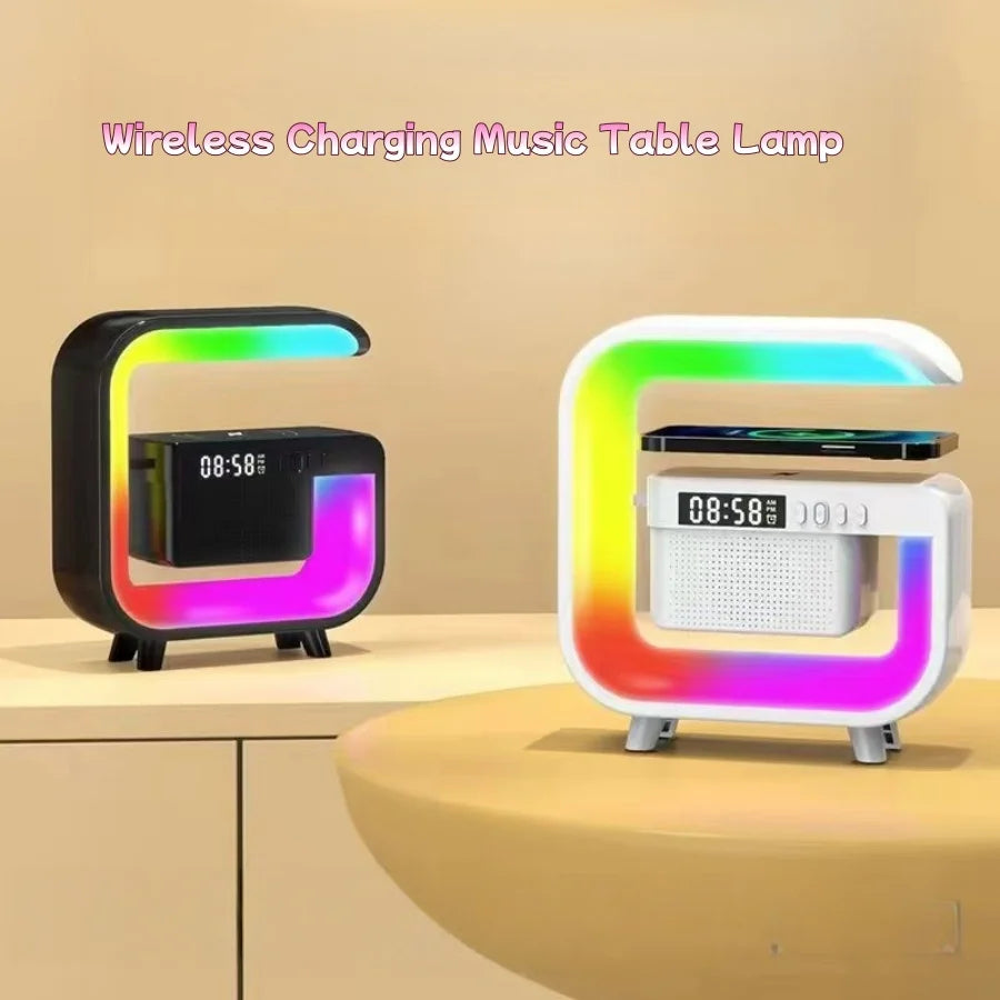 Multifunctional White Noise Bluetooth Speaker, Ambient Light Digital Alarm Clock, Bedside Tabletop Audio Gift
