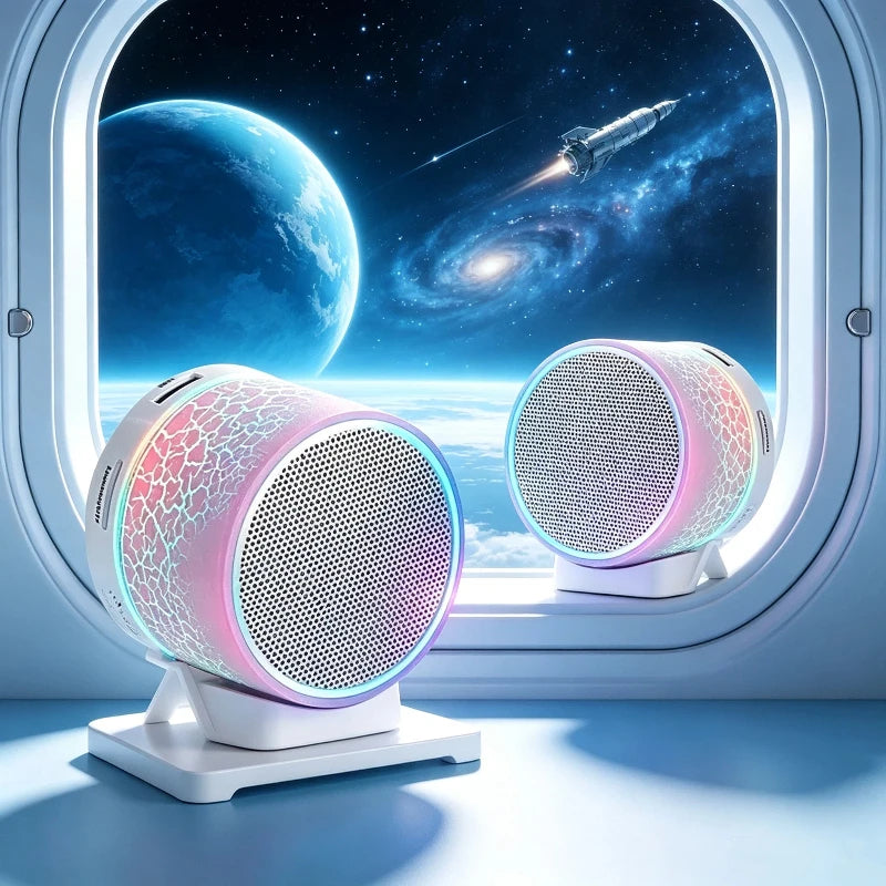 Mini Bluetooth Speaker Wireless Loudspeaker Crack LED SD Card USB Subwoofer Portable MP3 Music Sound Column for PC Mobile Phone