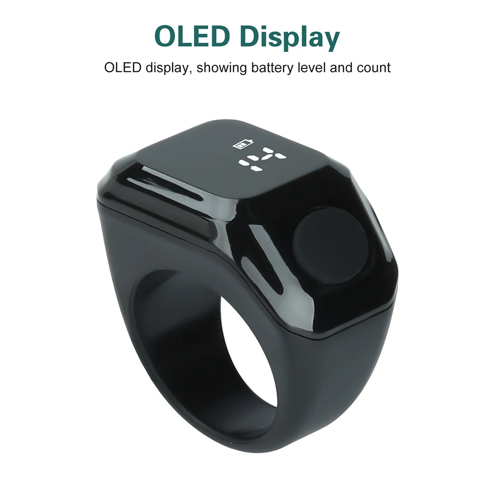 Smart App Ring Counter OLED Digital Display Bluetooth Counter Time Reminder Wearable Prayer Bead Counter