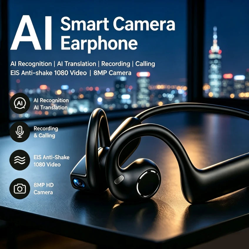 2026 New Smart Earphones Dynamic Sound Effects Music Bluetooth HD Calls 800W Smart Camera Real-time Translation Smart Earphones
