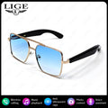 LIGE Smart Sunglasses Bluetooth Headphones Outdoor Sport Earphone AI Voice Calling Music Glasses Ultraviolet-Proof Eyeglasses
