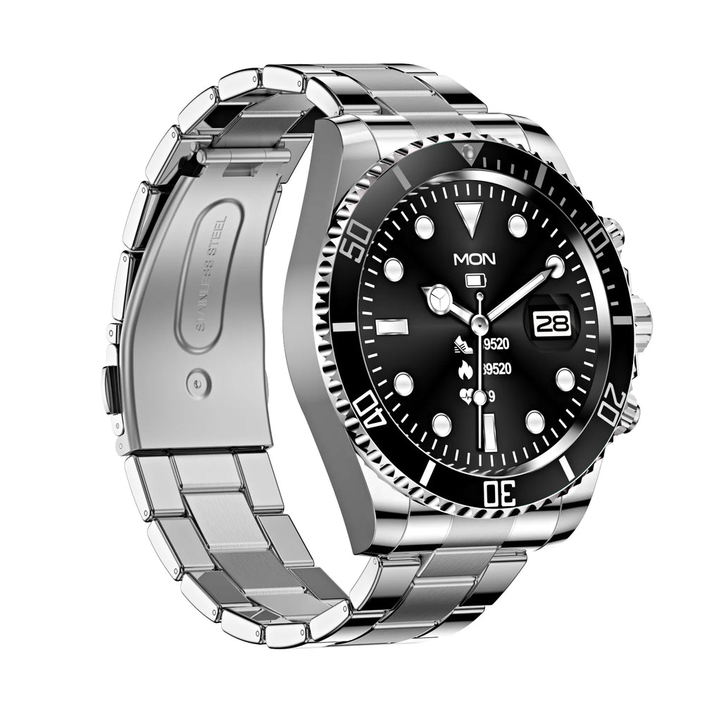 AW12 Smart Watch with 1.3" HD IPS Display, Full Metal Steel Case, Multiple Sports Modes, Message Alerts, Health Tracking