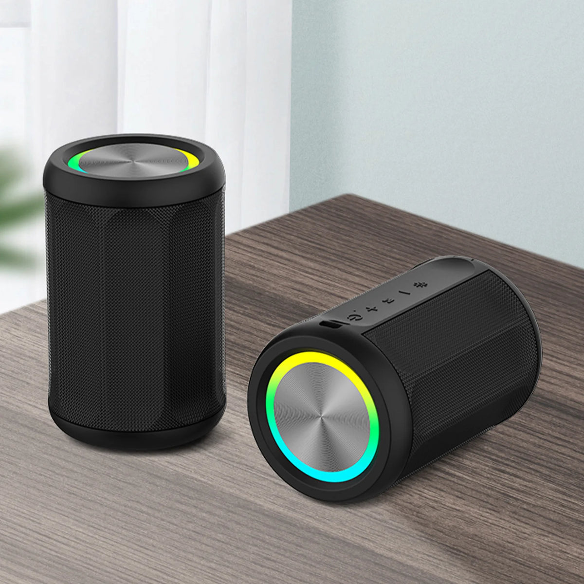 Portable Bluetooth Speaker Bluetooth 5.4 Wireless Mini KTV Speaker RGB Light IP55 Waterproof HiFi Sound Support FM 12H Play Time