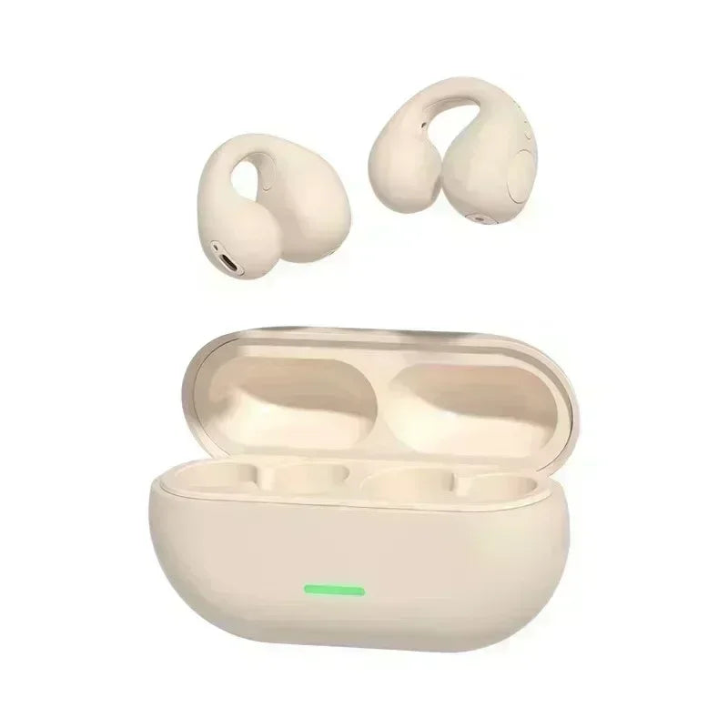 Bluetooth Headset 5.3 Wireless Air Conduction Headphones Clip Ear Music Noise Canceling HD Call Sports Gaming Earphone