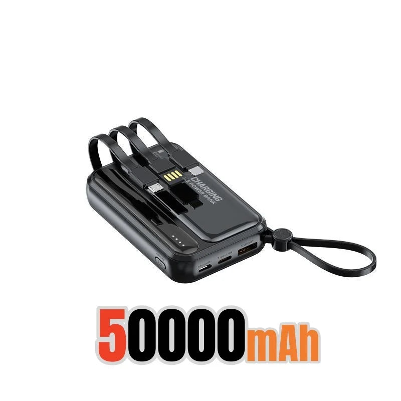 500000mAh Power Bank BuiIt in 4 Lines Super Fast Charging Large Capacity Portable External Battery for All Phones 2026