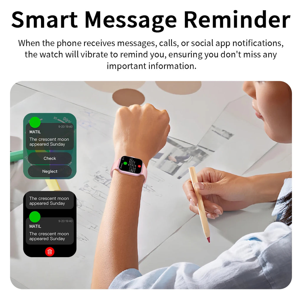 Fashion Smart Watch Women Men Full Touch Screen Bluetooth Call HR  Sleep Tracker Waterproof Sports Smartwatch For iPhone Wrist