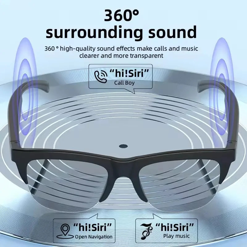 Wireless Headphones Smart Glasses 2026 Music Sunglasses New Camera Control Bluetooth Call Headset HIFI Audio Glasses For Android