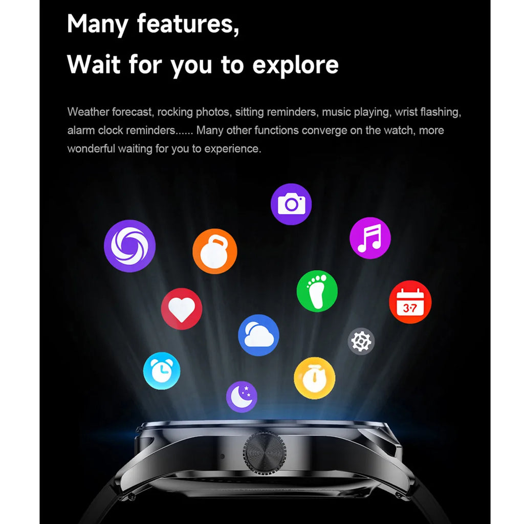 Smart Watch Earphone Built in Bluetooth Call Voice Assistant Music Play 1.46inch 360*360HD Dispaly Smartwatch for Android IOS