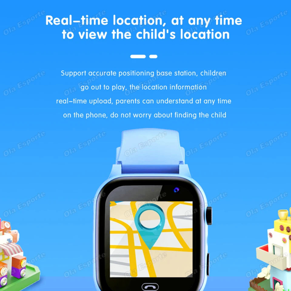 2027 Kids 5G Smart Watch GPS SOS Video Call HD Camera Waterproof SIM Card Support Earphone Child Smartwatch for Boys &Girls HW12