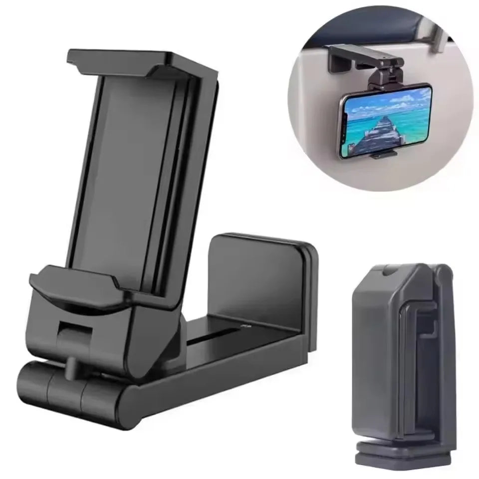 Airplane Phone Holder Stand Cell Mobile Portable Travel Mount Desk Flight Foldable Rotatable Selfie Holding Train Seat Support