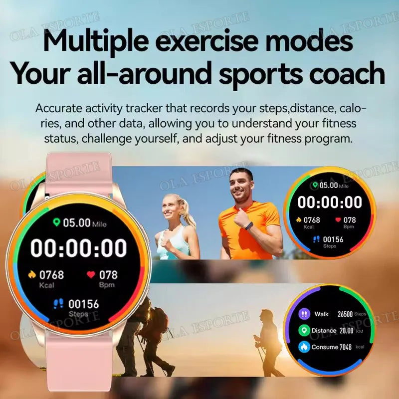 Smart Watch, Wireless Call/Dial, Multi-Sport Mode, Multiple APP Reminders, Suitable for Men and Women, Compatible Phone/Android