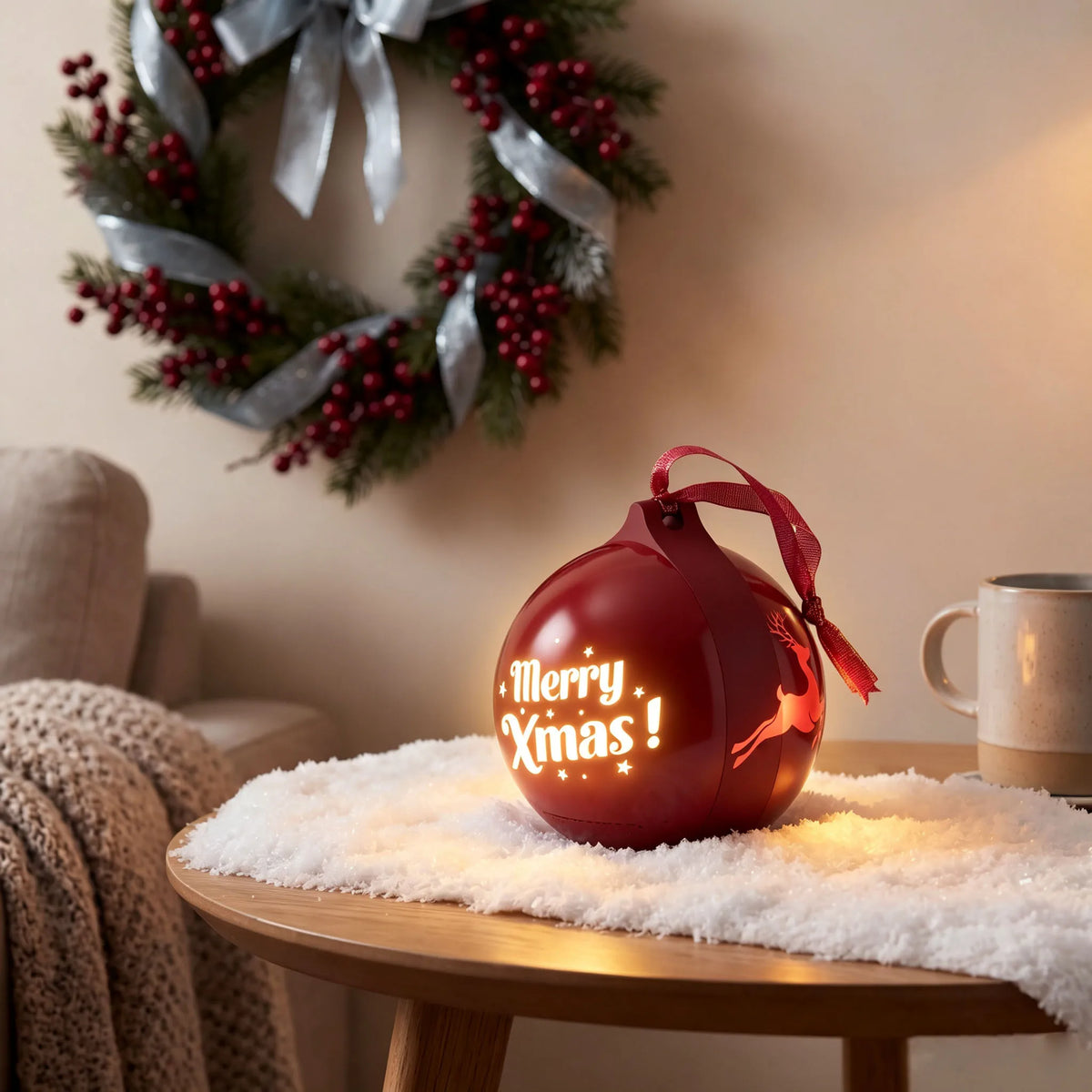 Portable TWS Bluetooth Speaker in Christmas Ball Design Ideal Gift And Decorative Piece for Christmas And New Year