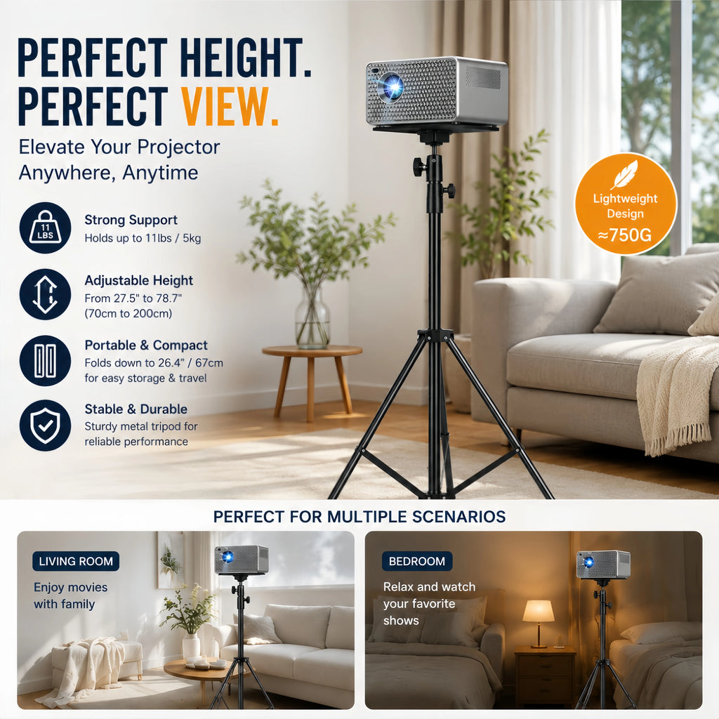 Sturdy Carbon Steel Light Stand 200cm, Foldable Tripod for Studio Photography & Outdoor Use