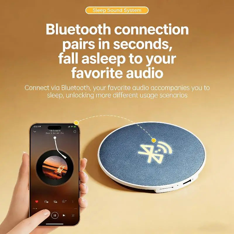Bedroom Pillow Speaker Bluetooth 5.4, Under Pillow Sound Machine With White Noise HiFi Stereo Sound