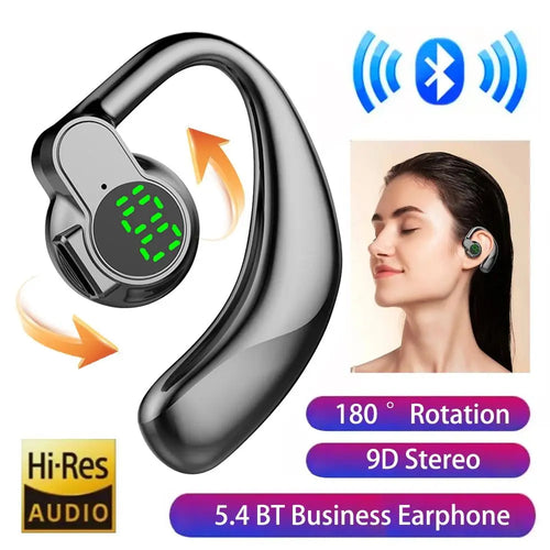 180° Rotatable Bluetooth 5.4 Wireless Headphones Waterproof Digital Display Noise Canceling Headset With Microphone