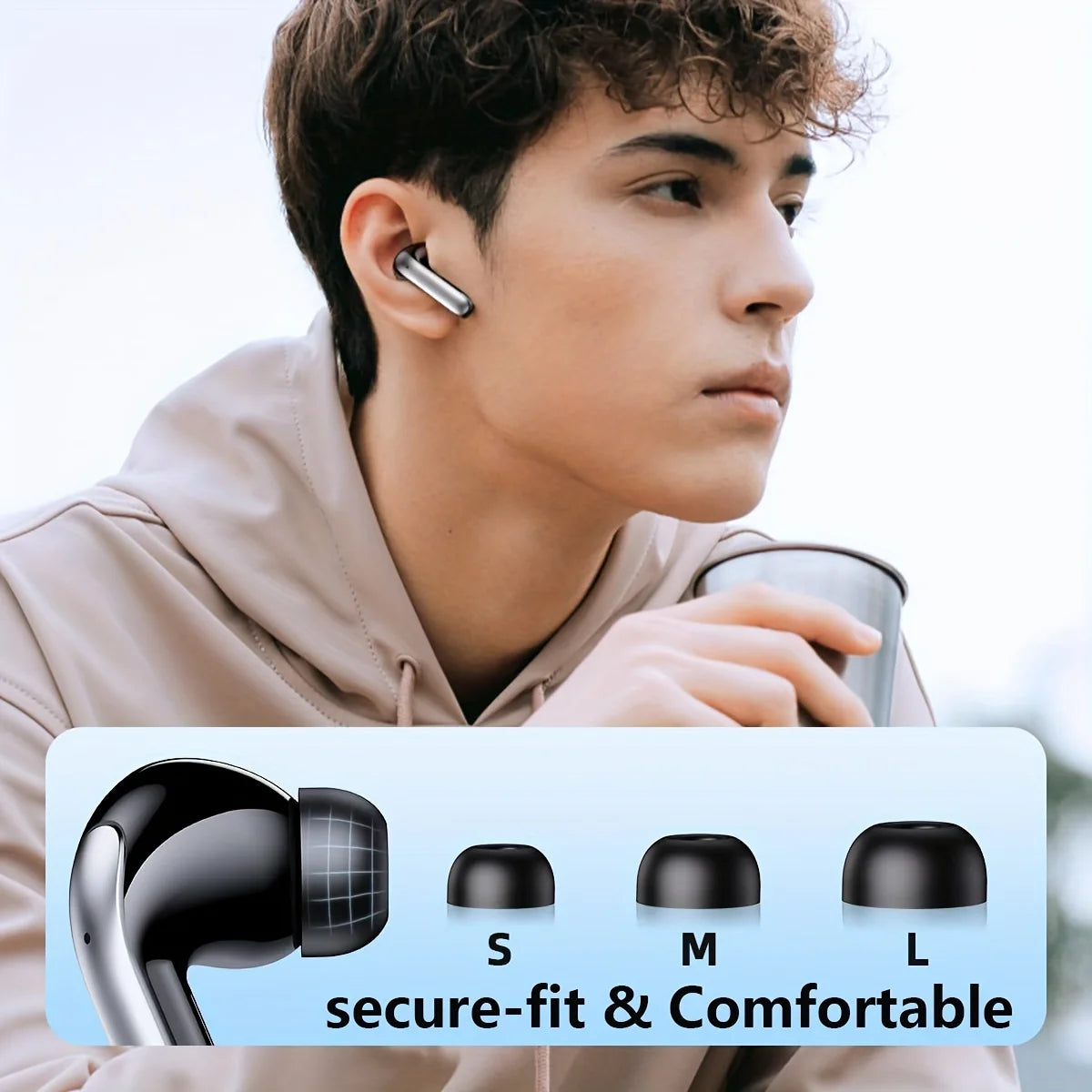 Bluetooth 5.4 Earphones HIFI Audio Low Power Earbuds Wireless Sports Earphones Waterproof Active Noise Reduction Earphones