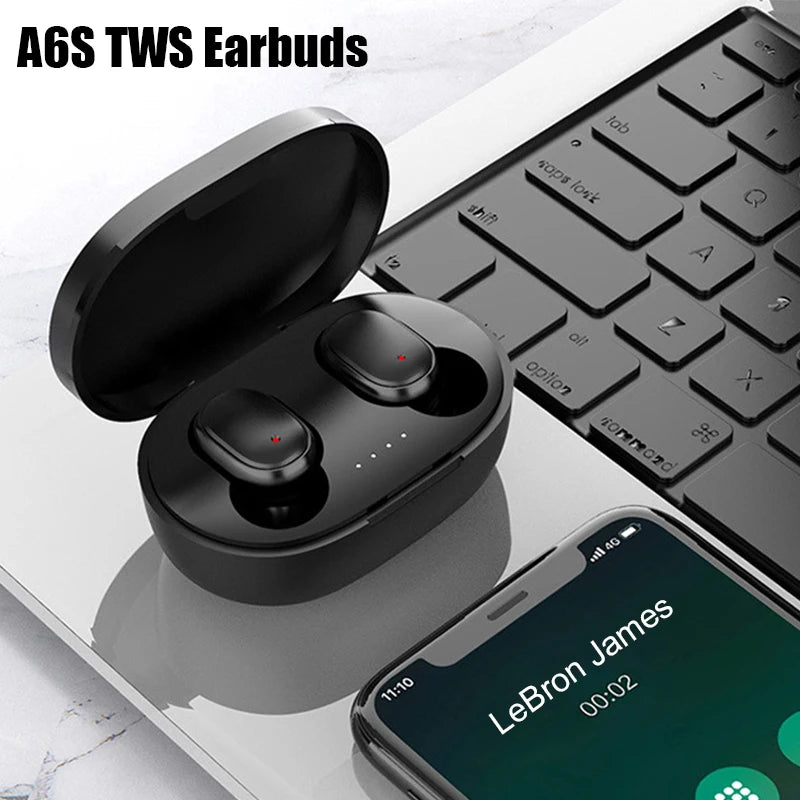 A6S TWS Wireless Bluetooth 5.1 Earbuds LED Digital Display Touch Control Earphone Mic Waterproof Sport Headset For Xiaomi Huawei