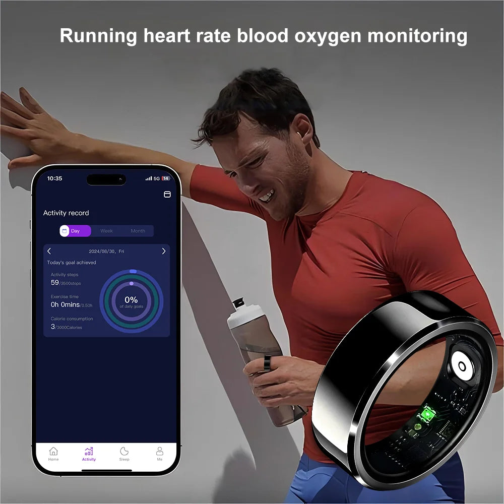 AIQUE Smart Ring Sports Ring Health Monitoring Bluetooth Heart Rate Blood Oxygen Sleep Pressure Motion Data Magnetic Charging