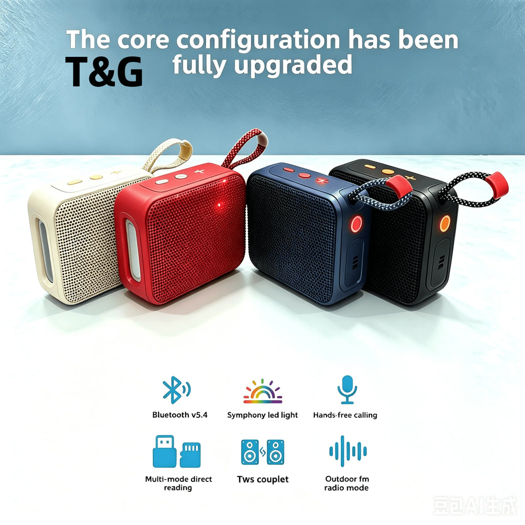 New T&G TG487 Bluetooth 5.4 Portable Speaker Supports Card Insertion TWS Interconnected Outdoor Mini Speaker Sports Bass Speaker