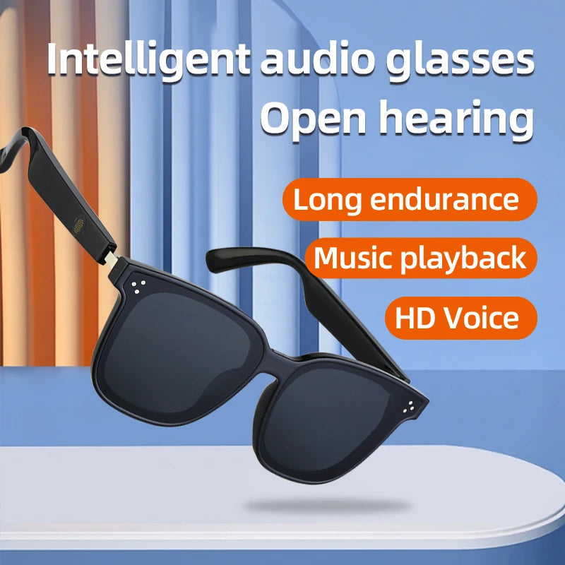 1Pair Smart Glasses Bluetooth Earphones,HD Calls,HI-FI Sound Quality Glasses, Listening to songs and talking Fashion Glasses