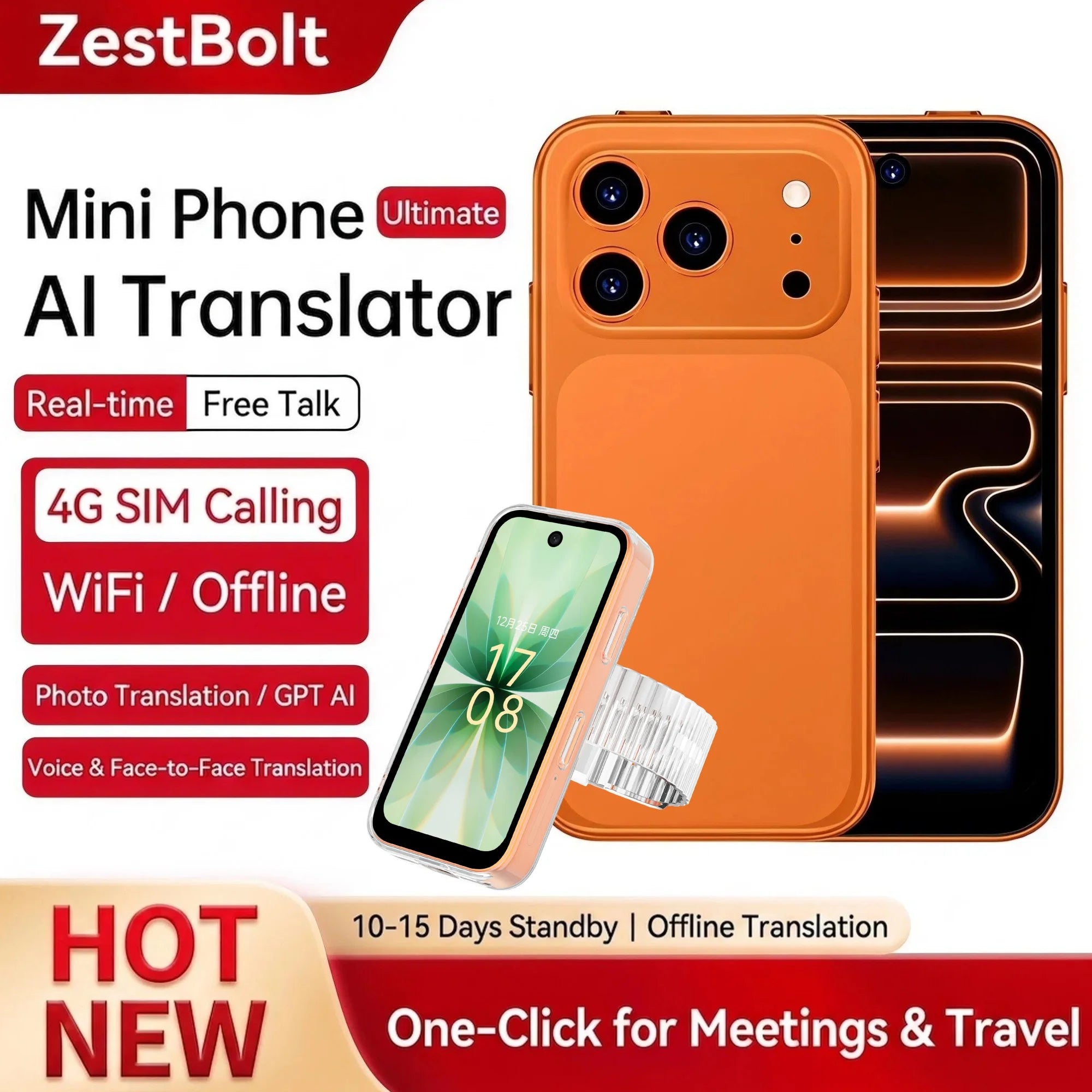 Mini Phone Android 10.0 Smart Watch 3.97 Inches 8GB RAM 256GB ROM Dual SIM Standby Play Store 4G Little Smart Watch Phone