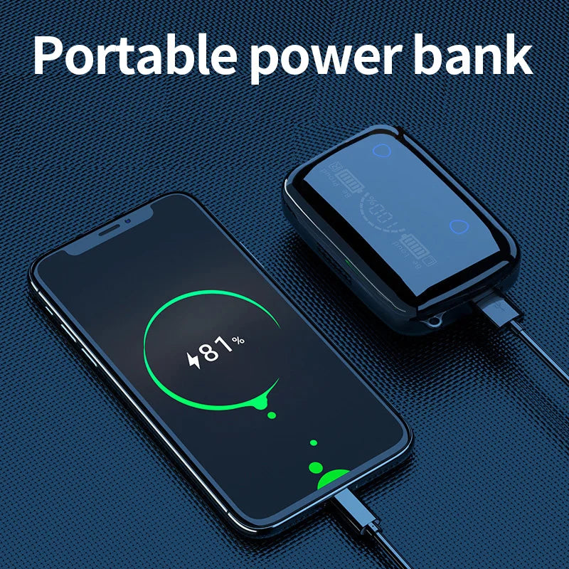 M19 Bluetooth Headset Wireless Tws Gaming Support Noise-cancelling Touch In-ear Mini Emergency Power Bank Headset
