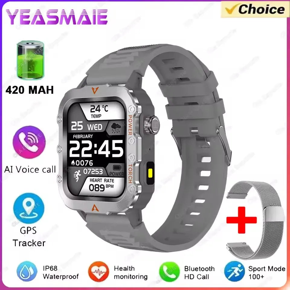 2025 New SmartWatch Men Militray Outdoor GPS Sport Watches Heart Rate Sleep Waterproof Smart Watch IOS Android