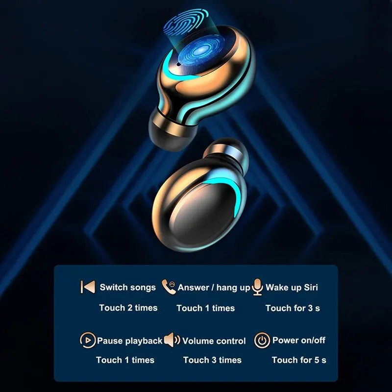 TWS Wireless Bluetooth 5.0 Earphones Sports Waterproof Headset Power Display Waterproof For iPhone/Xiaomi/Huawei Sport Accessory