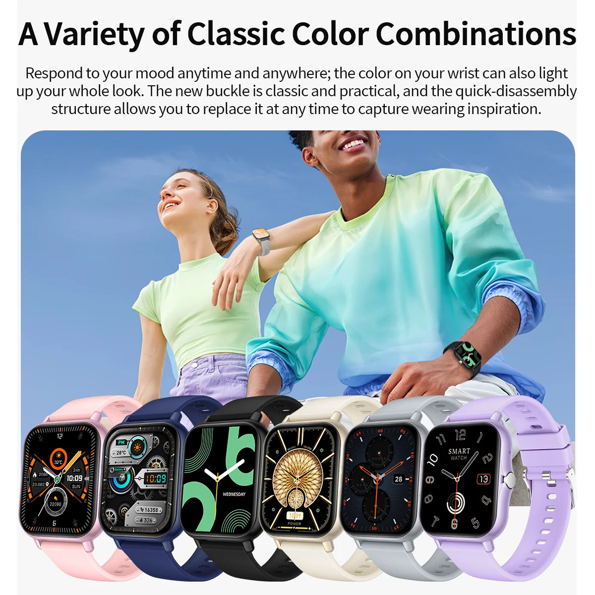 Fashion Smart Watch Women Men Full Touch Screen Bluetooth Call HR  Sleep Tracker Waterproof Sports Smartwatch For iPhone Wrist